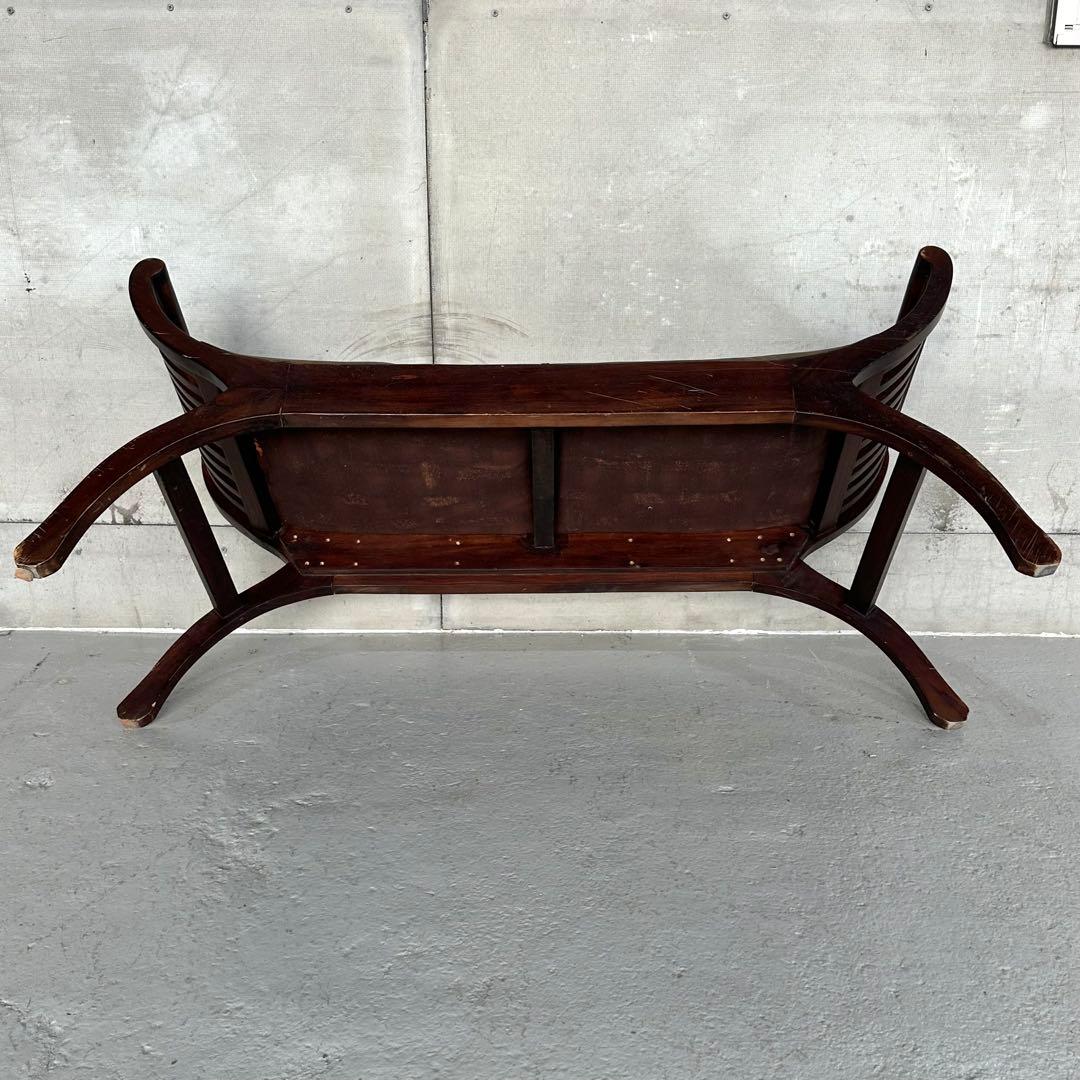 ★カルティニベンチ★ 鉄鋲 本革座面×ウッドフレーム ミッドセンチュリー