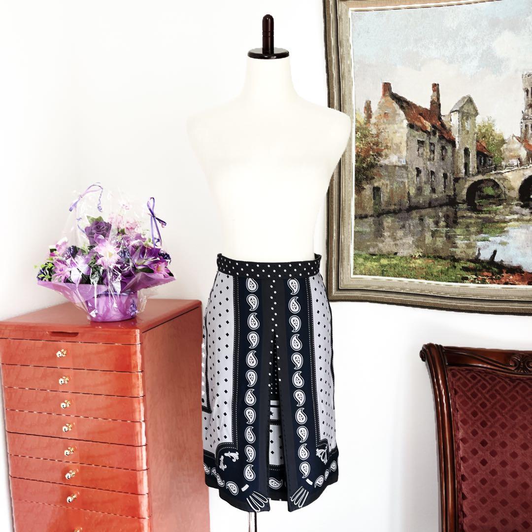 極美品　HERMES エルメス　シルク　スカート　宮廷の馬具　バンダナ