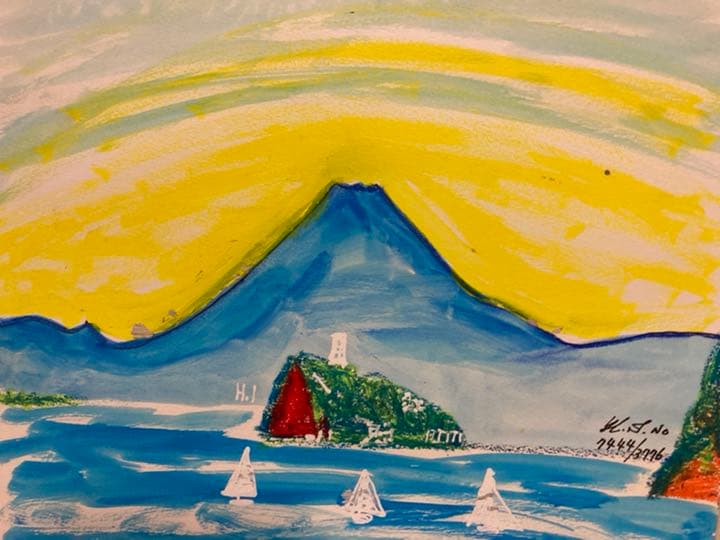 幻想絵画、空飛ぶ画家糸川裕志の富士山曼荼羅図富嶽三十六景の画帳