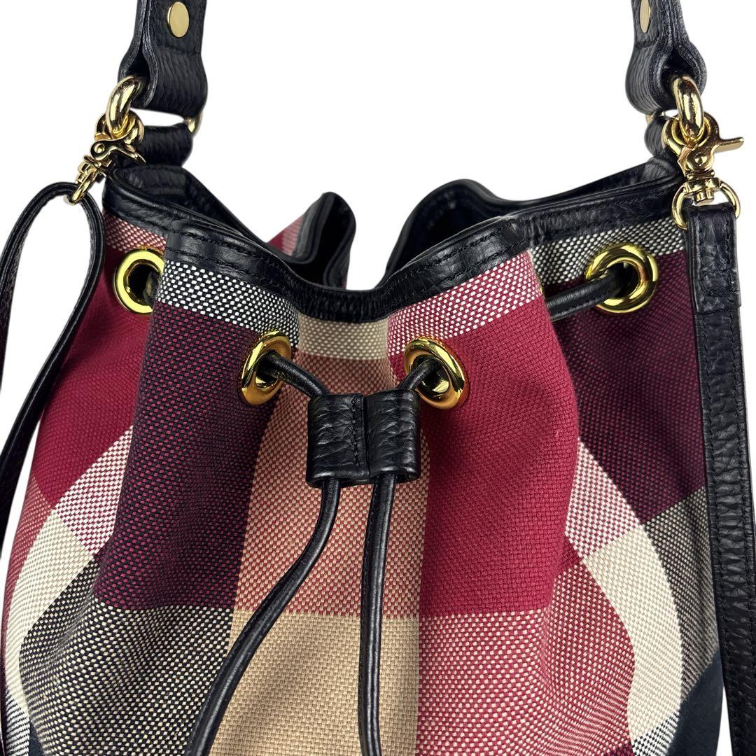 【美品】BLUE LABEL CRESTBRIDGE 巾着 2WAY チェック