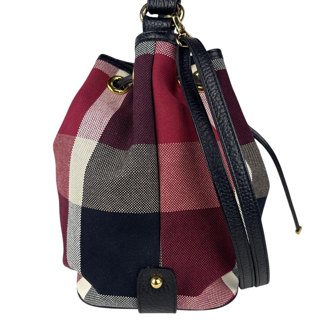 【美品】BLUE LABEL CRESTBRIDGE 巾着 2WAY チェック