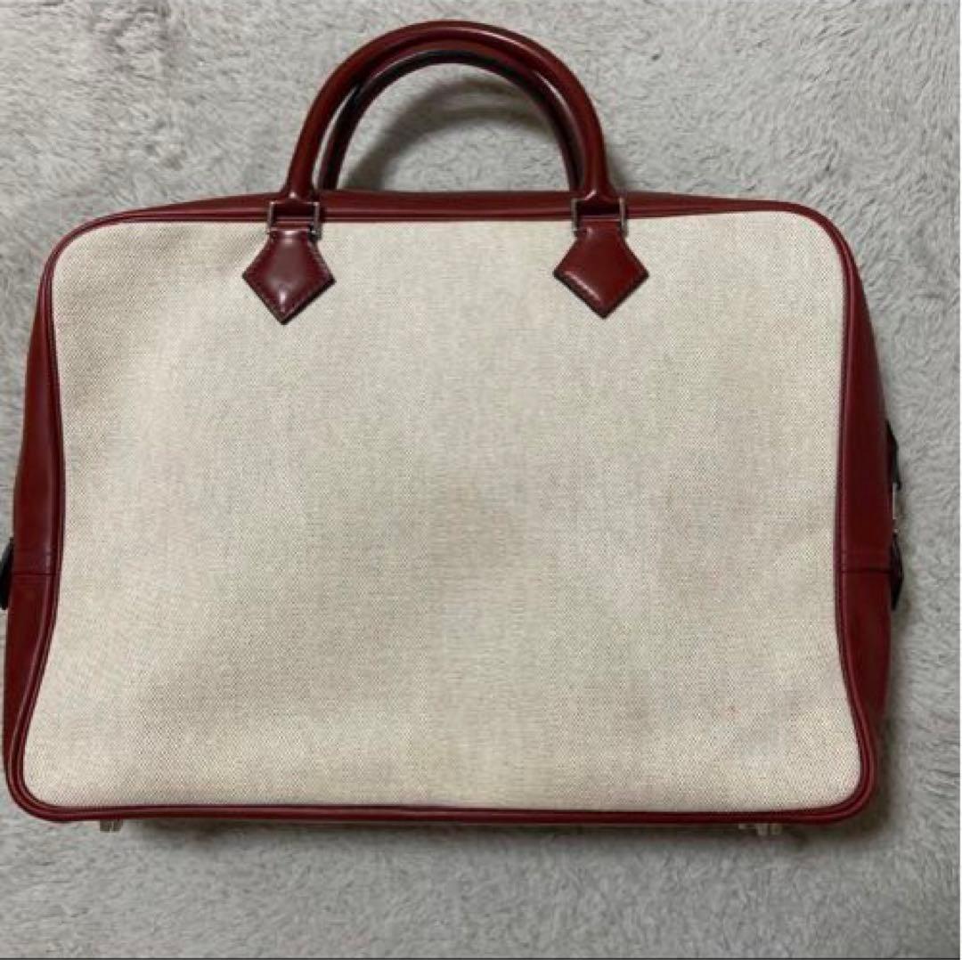 HERMES エルメス　バッグ プリュムドッグ　新品　コットン赤とベージュ