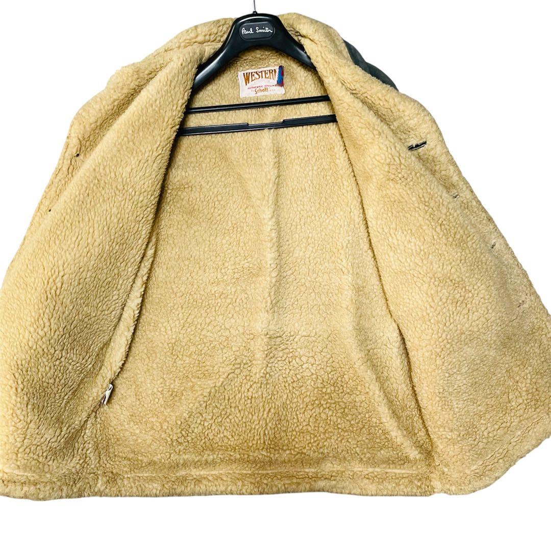 希少✨80S Schott ムートン ウエスタンヨーク ランチジャケット　40