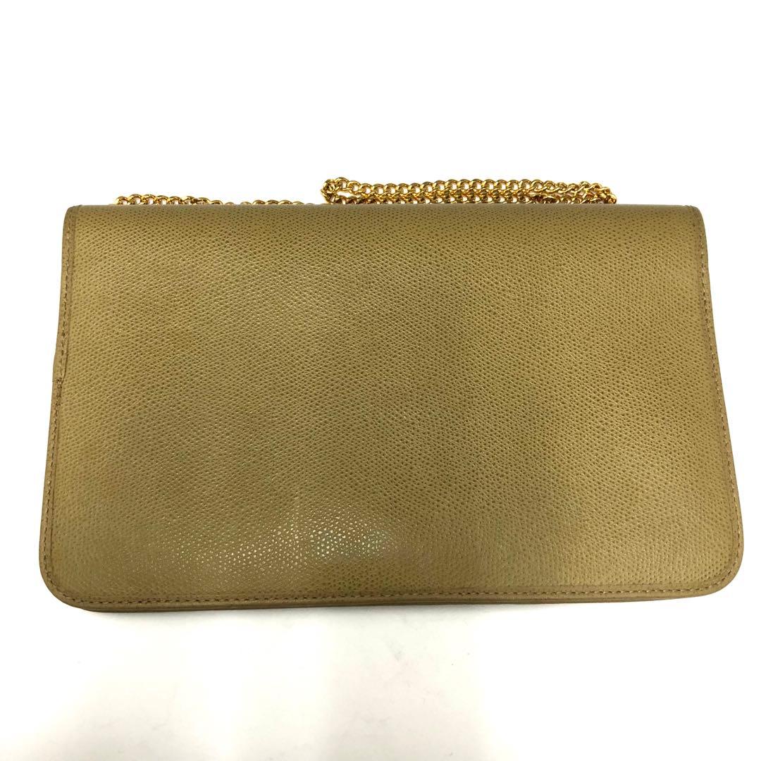 C012915)ChristianDior ハニカム柄 フラップバッグ ベージュ