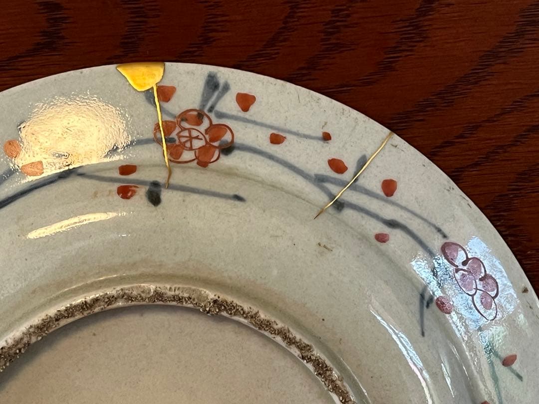 江戸中期頃　古伊万里６寸色絵皿