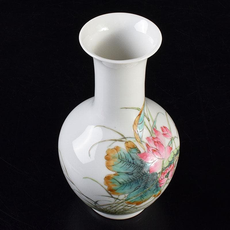 中国　乾隆年製款　粉彩　花鳥文瓶　花入　C　6925