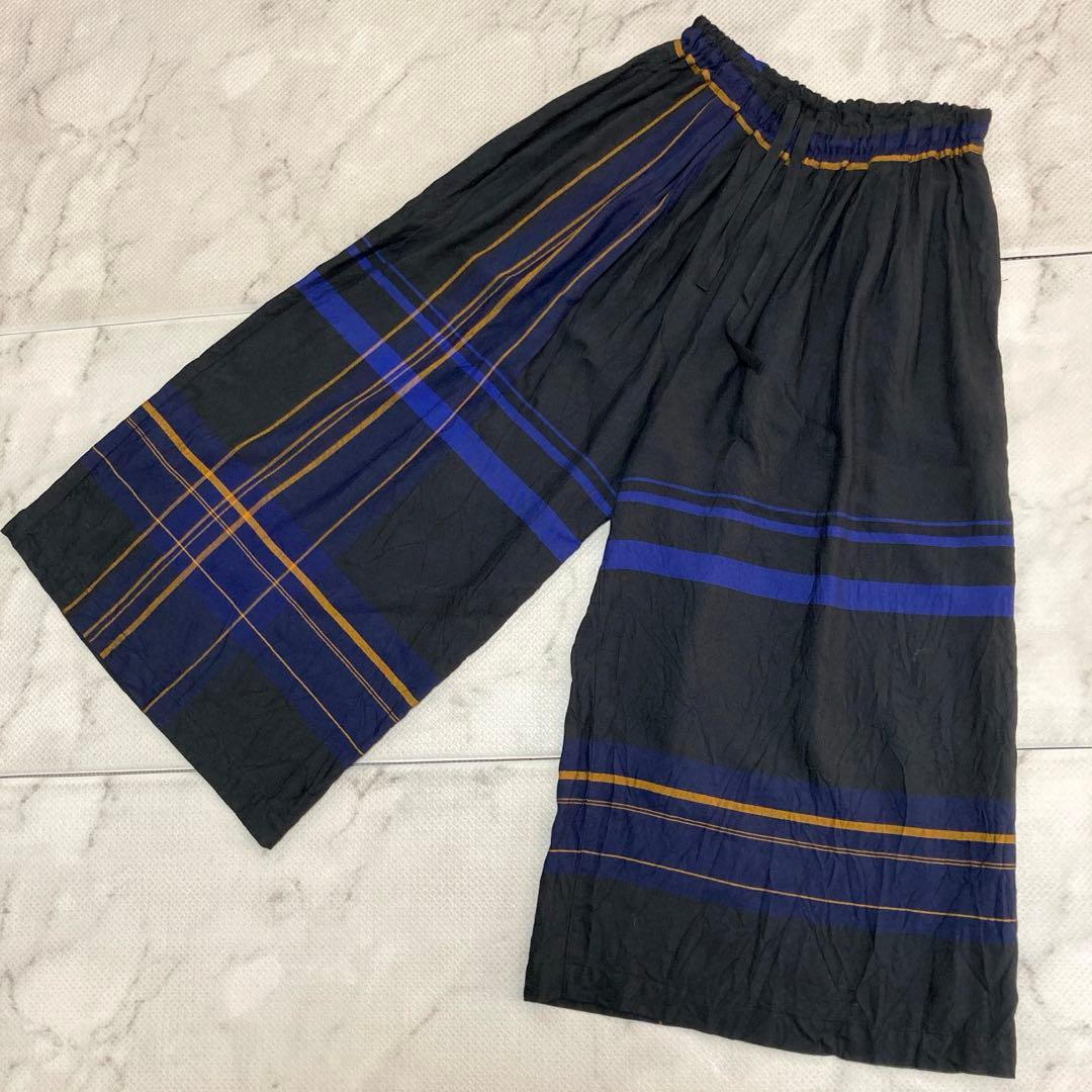 【美品】KEI Hayama PLUS ガウチョ ワイドパンツ F ブラック