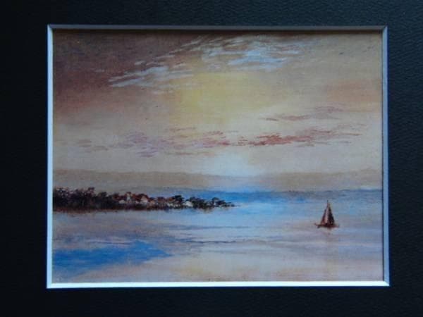 岡田旭峰、バケーション、希少画集画、新品高級額、額装付、状態良好