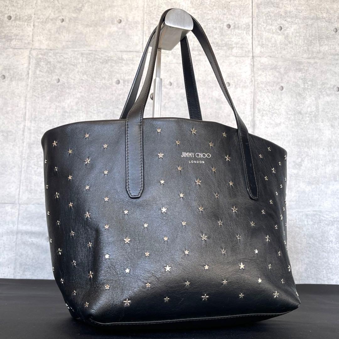 専用品JIMMY CHOO SOFIA/S BLACK スタッズ ハンドバッグ