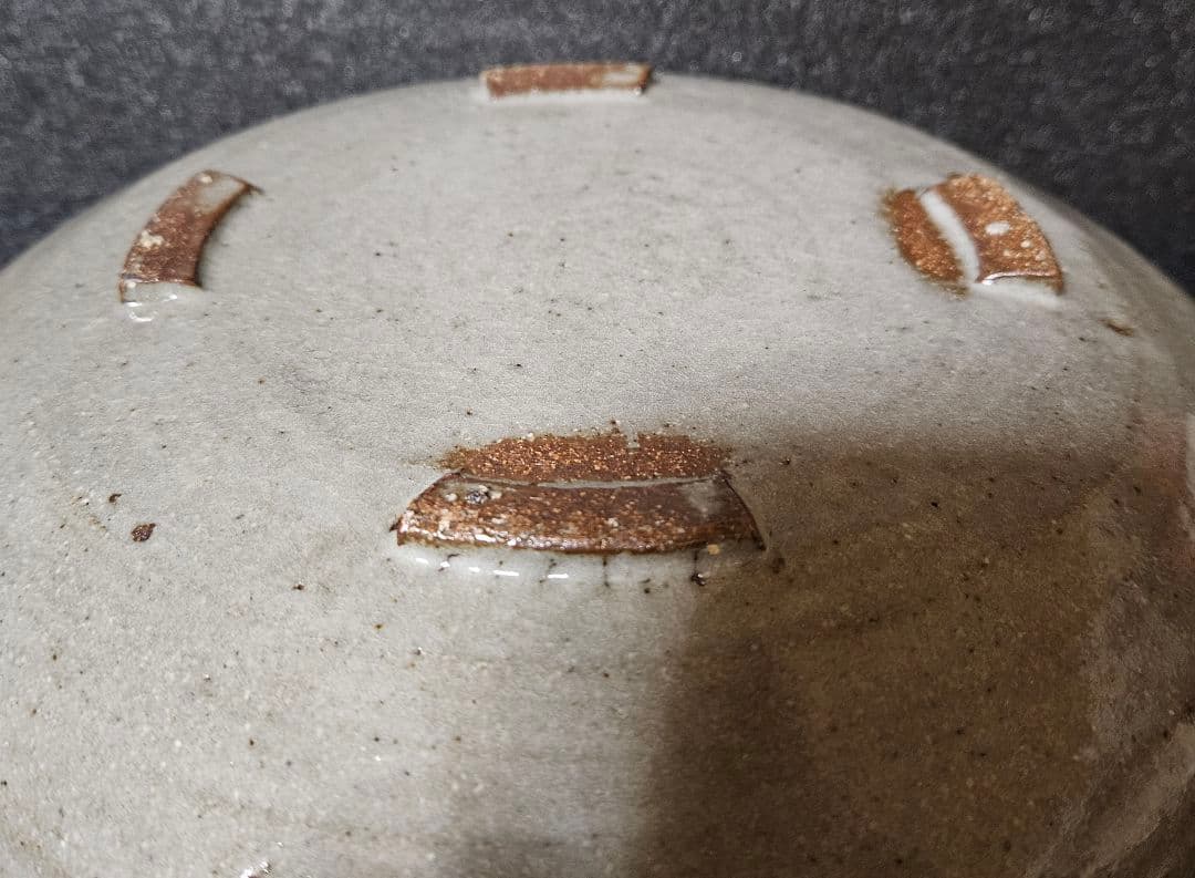 唐津焼　武造　絵唐津　鉄絵　草花図　四方隅切　大鉢　菓子鉢　盛り鉢　茶道具　共箱