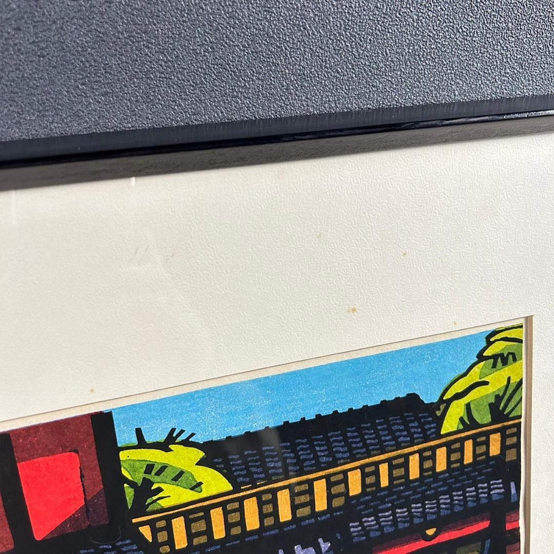 クリフトン・カーフ「ICHIRIKI～」木版画 直筆サイン入 1979年 京都