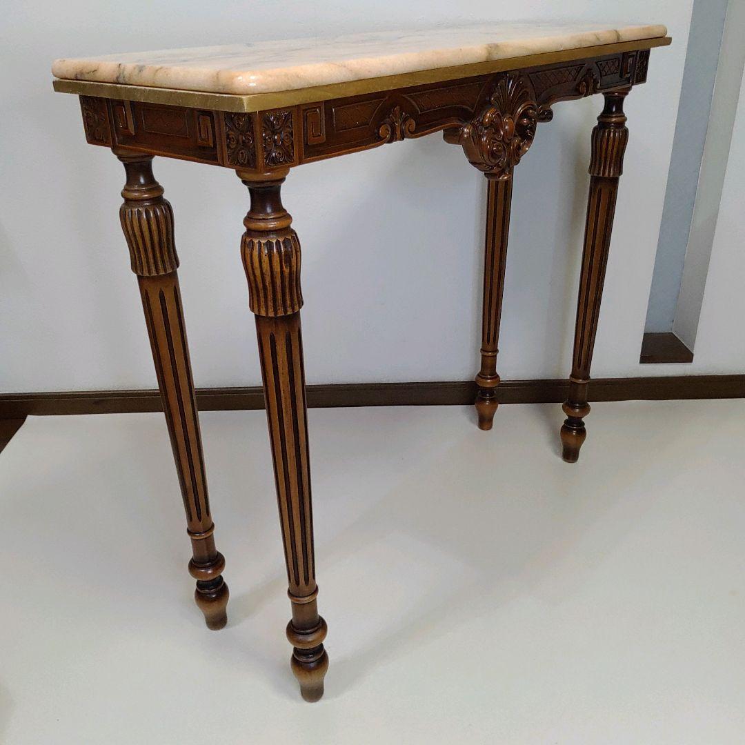 コンソールテーブル サイドテーブル イタリア製 クラシック 彫刻 大理石