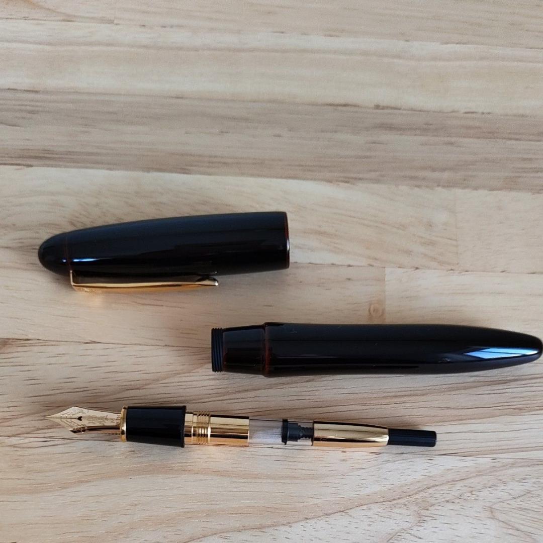 プラチナ万年筆 出雲 赤溜 中字 (M)