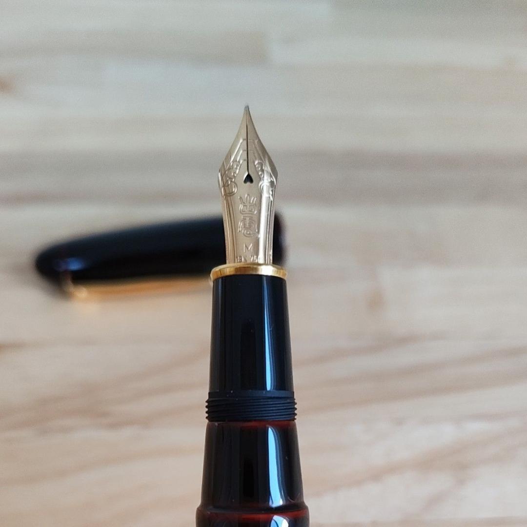 プラチナ万年筆 出雲 赤溜 中字 (M)