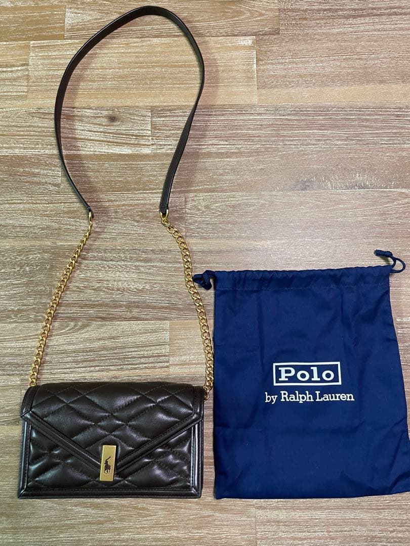 POLO RALPH LAUREN チェーン付ウォレットショルダーバッグ