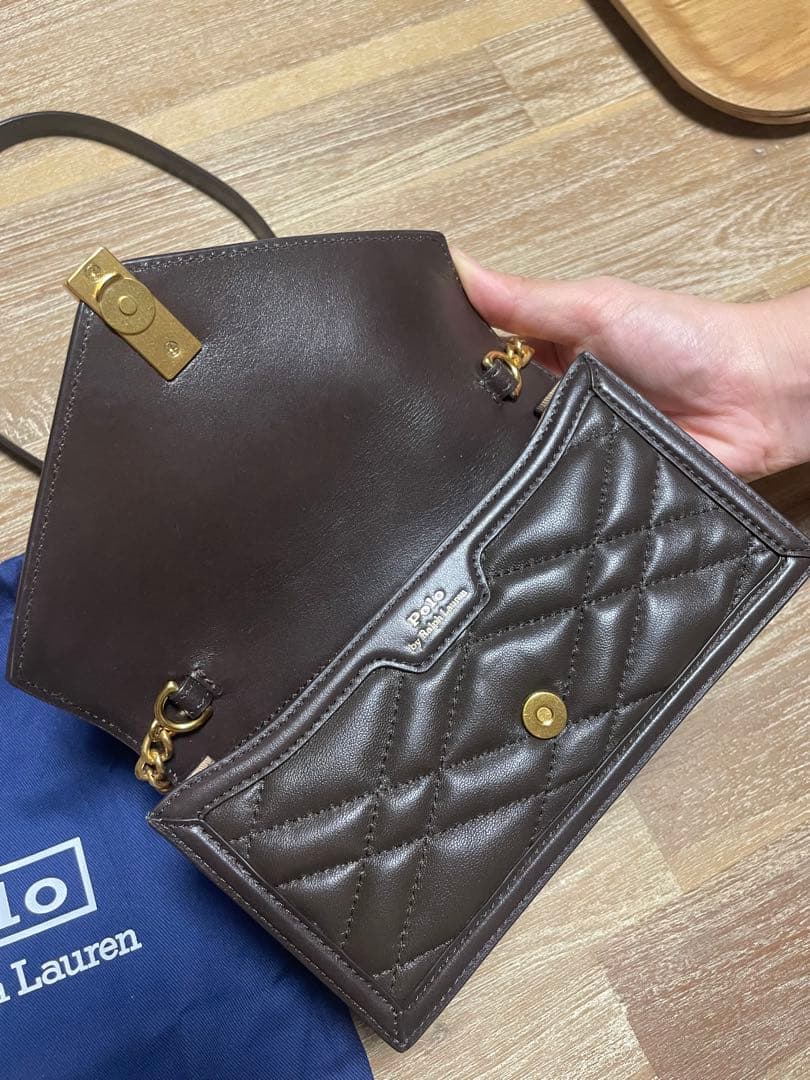 POLO RALPH LAUREN チェーン付ウォレットショルダーバッグ