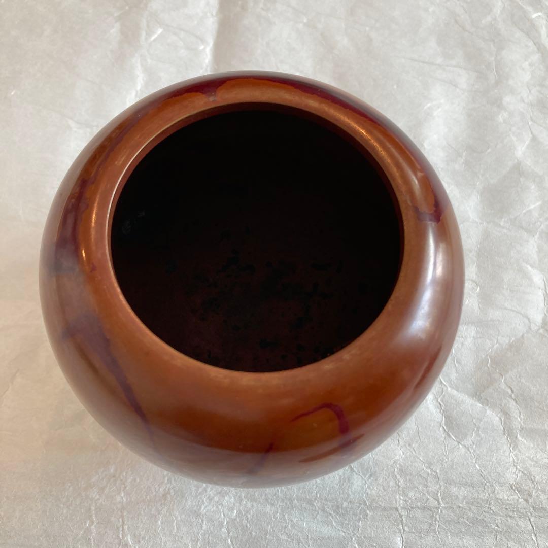高岡銅器　鋳銅製夏目型香炉　吉秀作