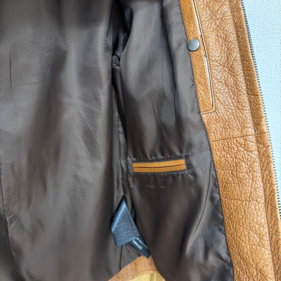 COACH ブラウン シングルライダースジャケット S 牛革