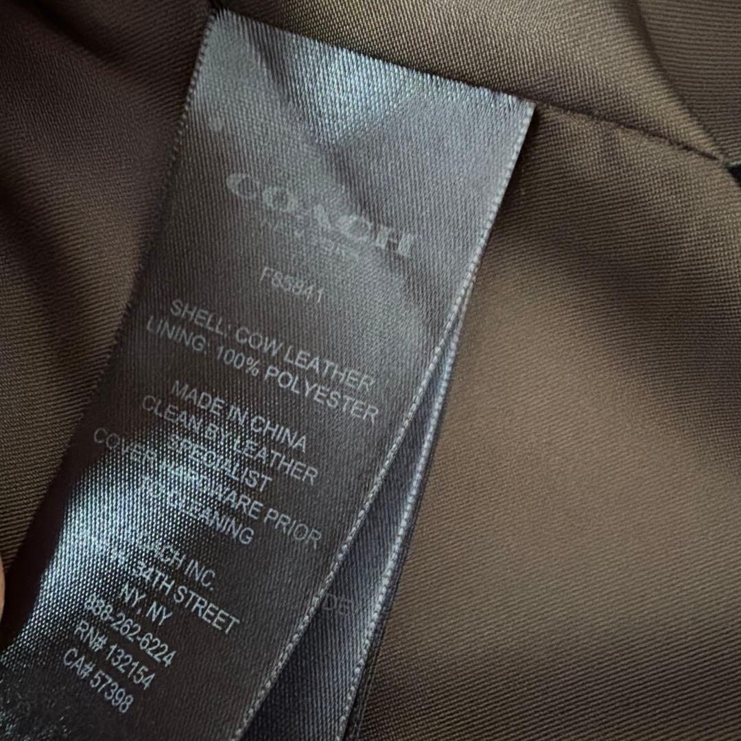 COACH ブラウン シングルライダースジャケット S 牛革