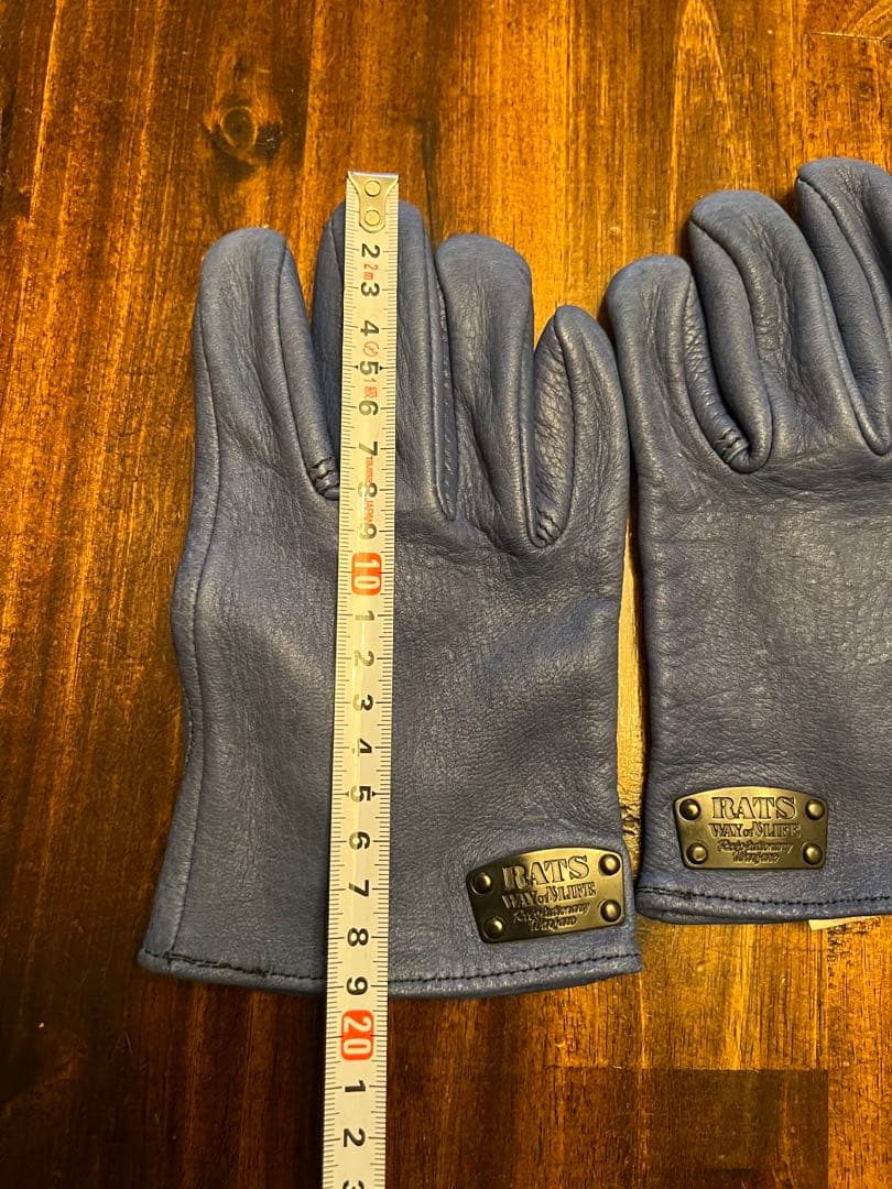 RATS x BackDropレザーグローブ　 ブルーカラー