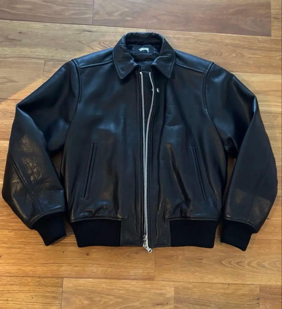 ジャケット・アウター Stussy LEATHER FLIGHT JACKET