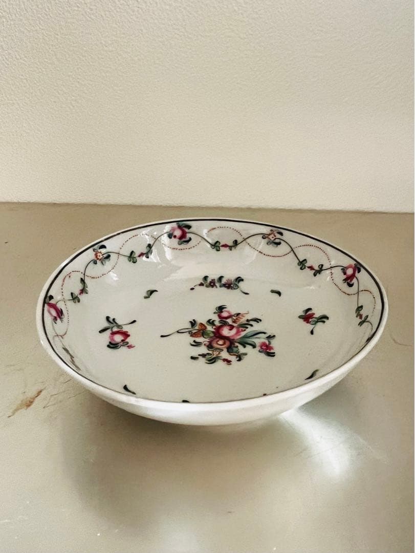 アンティーク　手描き　花柄　小皿　イギリス