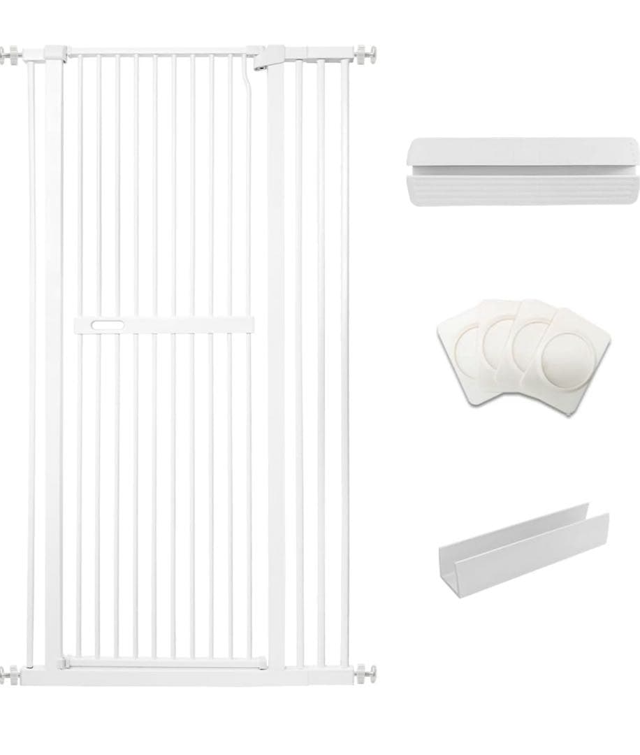 RAKU ペットゲート 猫 高さ155cm ドア付き 3.5cm柵間隔