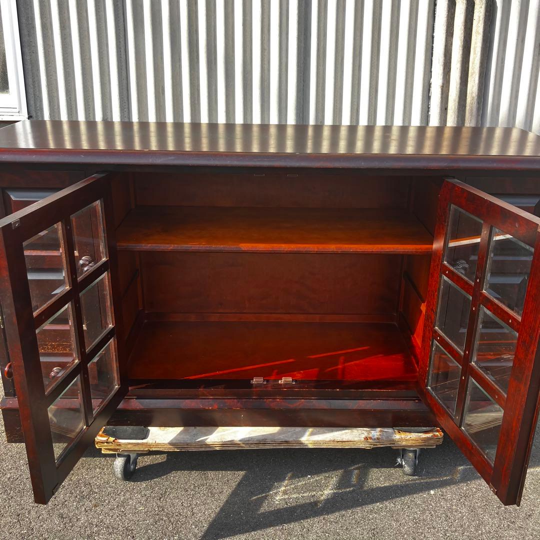 北海道民芸家具 木製サイドボード ブラウン