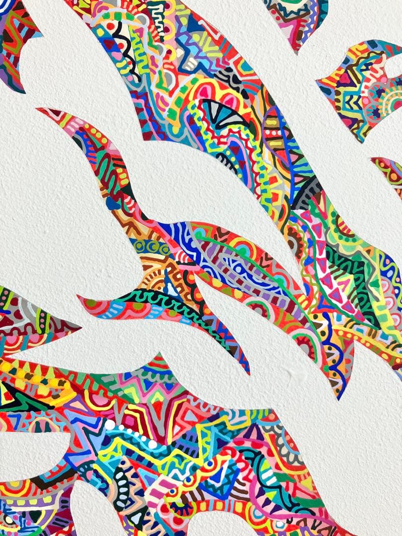 原画　龍　動物画　絵画　アクリル画　現代アート　細密画　手描き　一点物