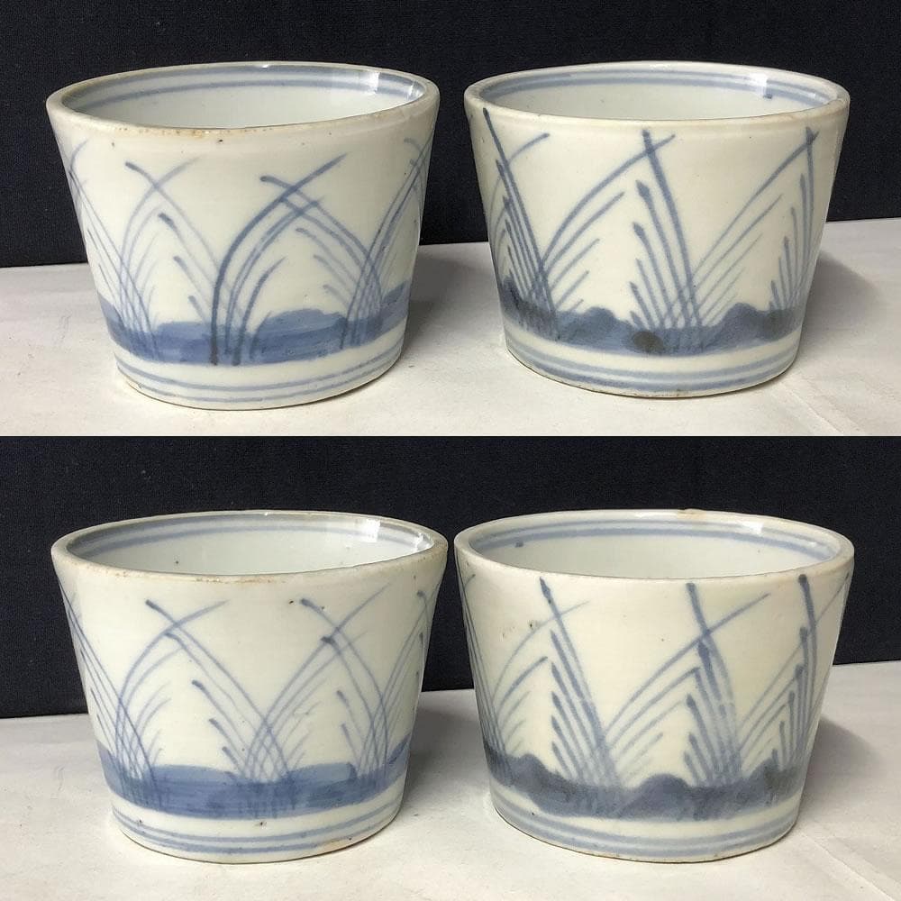 e780 古伊万里 蕎麦猪口 5客 染付 そば猪口