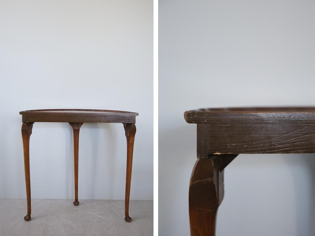 英国アンティーク猫脚コンソールテーブル/木製机/飾り棚サイドテーブル88-173