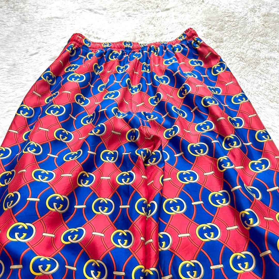 【美品】GUCCI グッチ　シルクジョグパンツ　イージーパンツ　サルエル　総柄