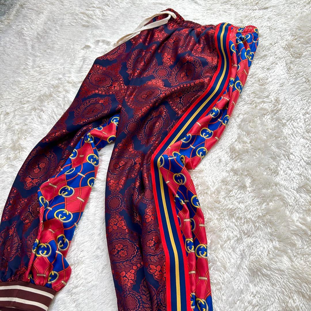 【美品】GUCCI グッチ　シルクジョグパンツ　イージーパンツ　サルエル　総柄