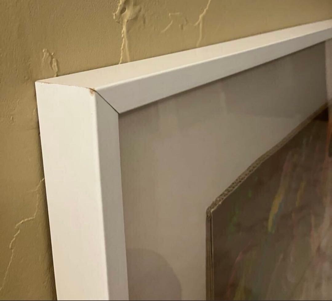 手描き ロッカクアヤコ ダンボール 特大アート作品　額装済み　模写