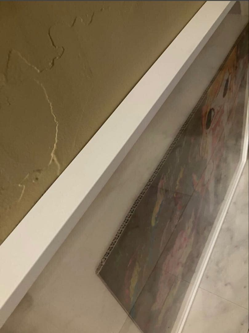 手描き ロッカクアヤコ ダンボール 特大アート作品　額装済み　模写