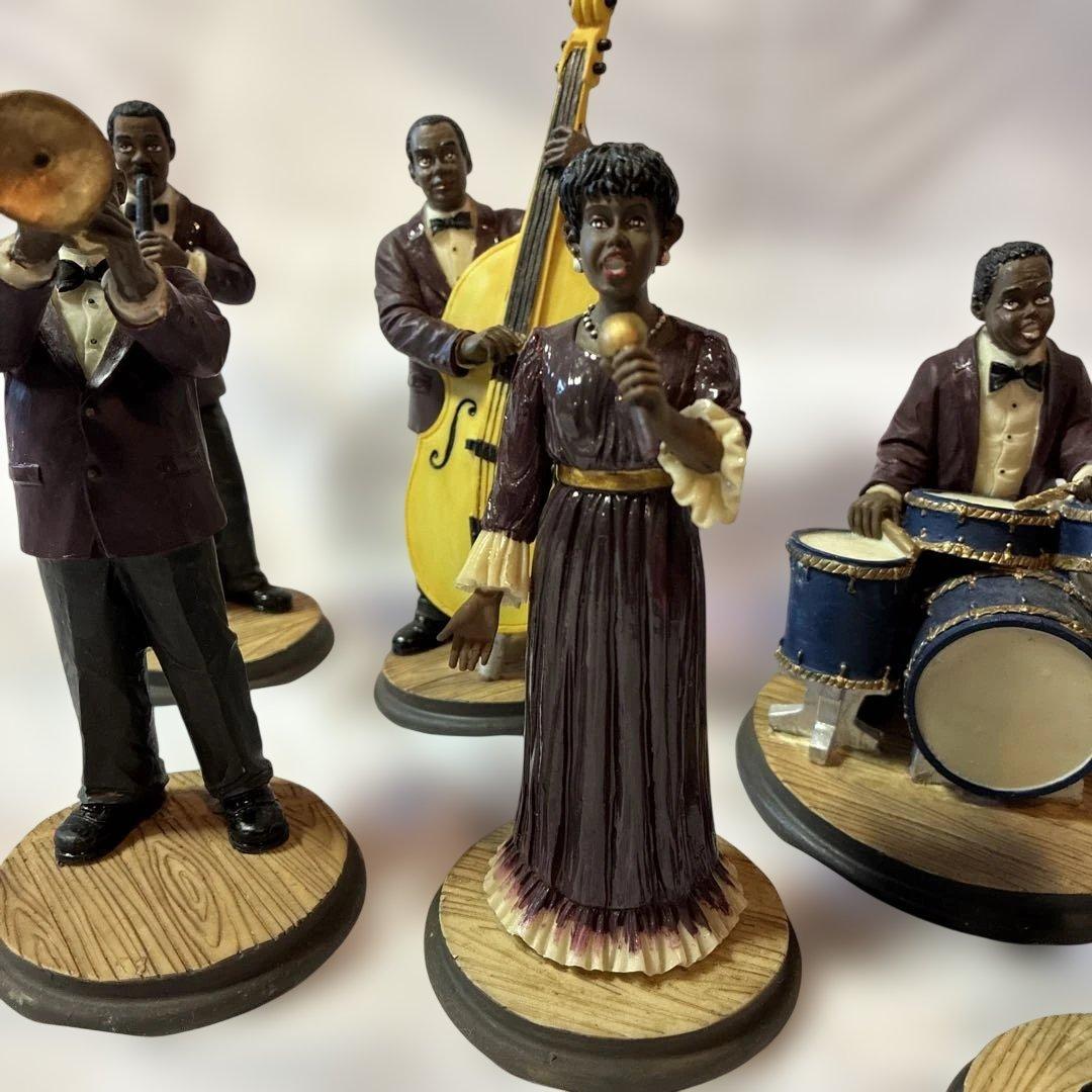 【希少】美品　レトロ　骨董品　ジャズバンドフィギュア　黒人　置物　コレクター　7
