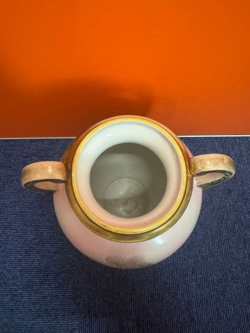 1855  オールドノリタケ　風景画　双耳花瓶　j