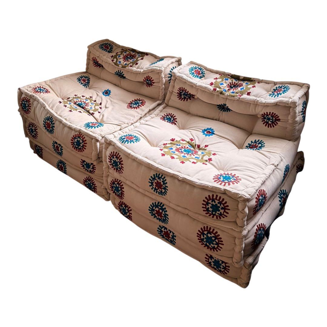 Y*様 【美品】アデペシュ ブロックマルチソファ 2人掛けコンプリート品