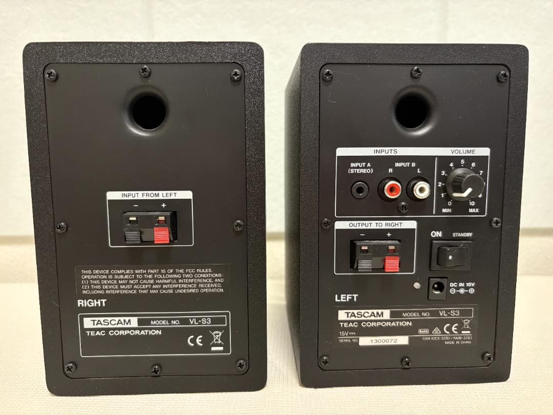 【美品】TASCAM VL-S3モニタースピーカー