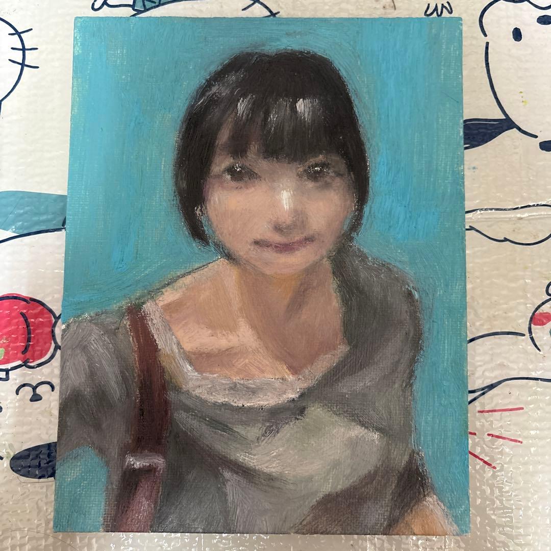 自画像　油絵　油彩画　イラスト