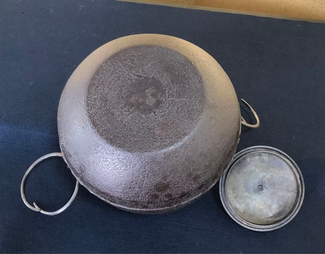 ‼️割引《R》茶道具 阿弥陀釜 釜師 高橋敬典作 鐶付 共箱　250725F1