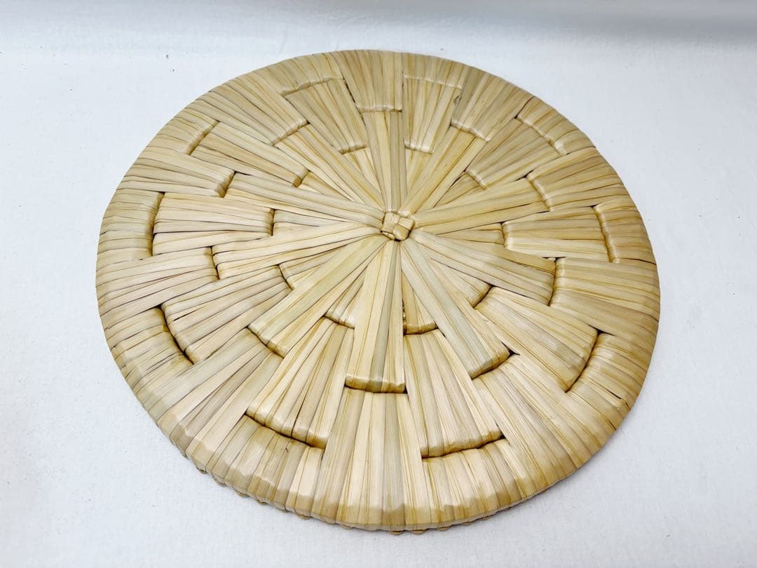 ほぼ未使用 茶道具 露地道具 円座 5客揃 藁竹 露地道具 敷物 点茶盤 紙箱