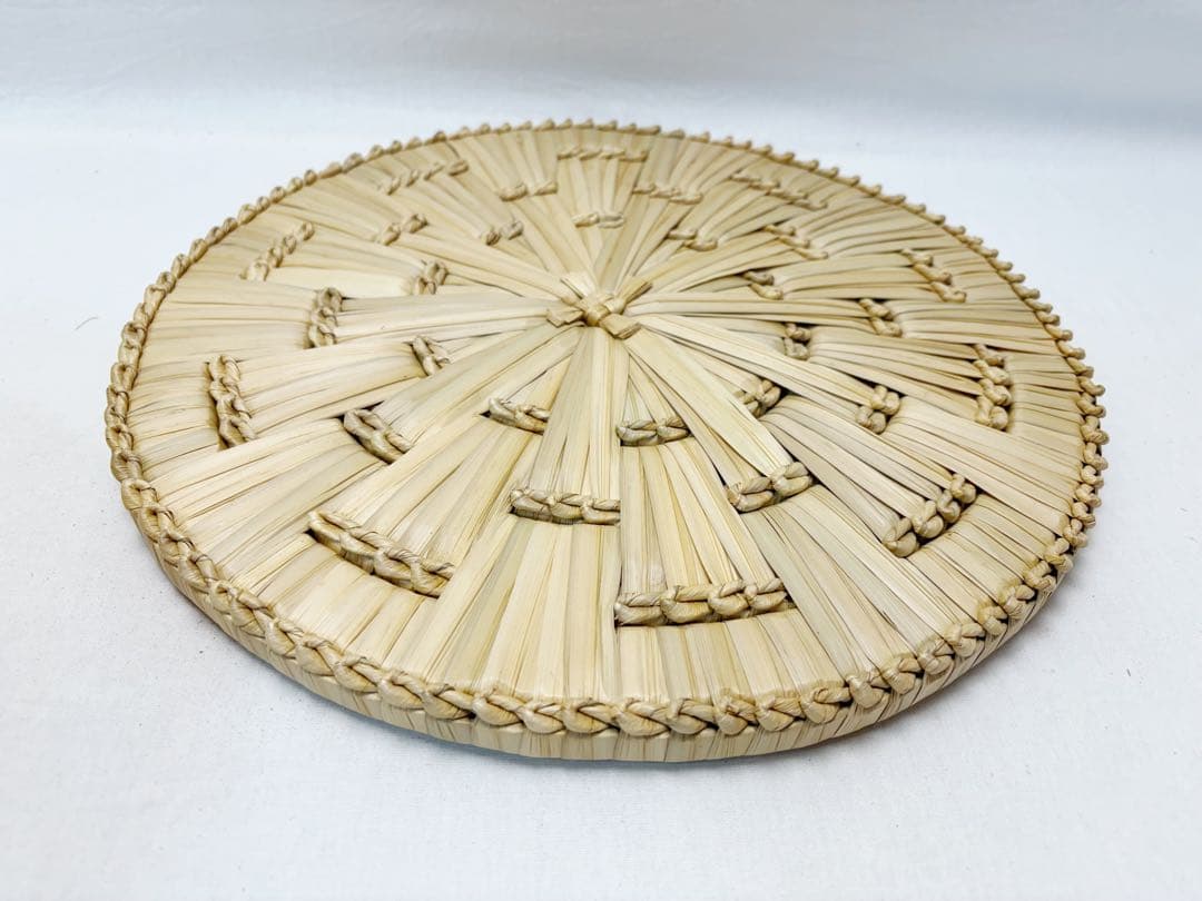 ほぼ未使用 茶道具 露地道具 円座 5客揃 藁竹 露地道具 敷物 点茶盤 紙箱