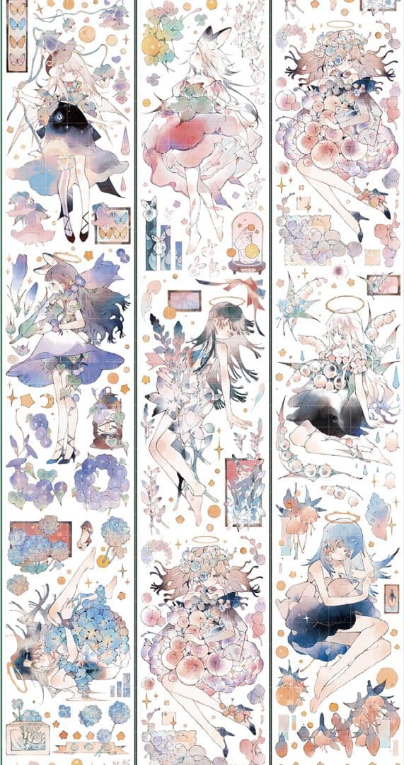 在庫無し【940】海外 PETテープ 女の子 綻放 貝殻光