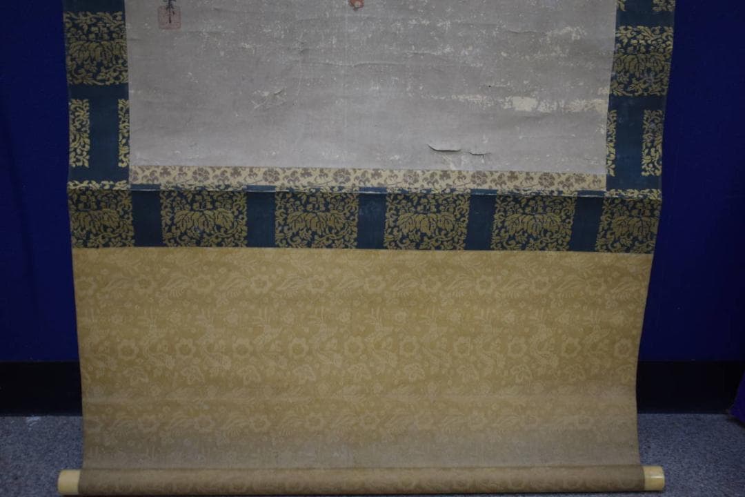 模写/狩野探幽/寿老人図/人物/江戸前期/布袋屋掛軸A-32