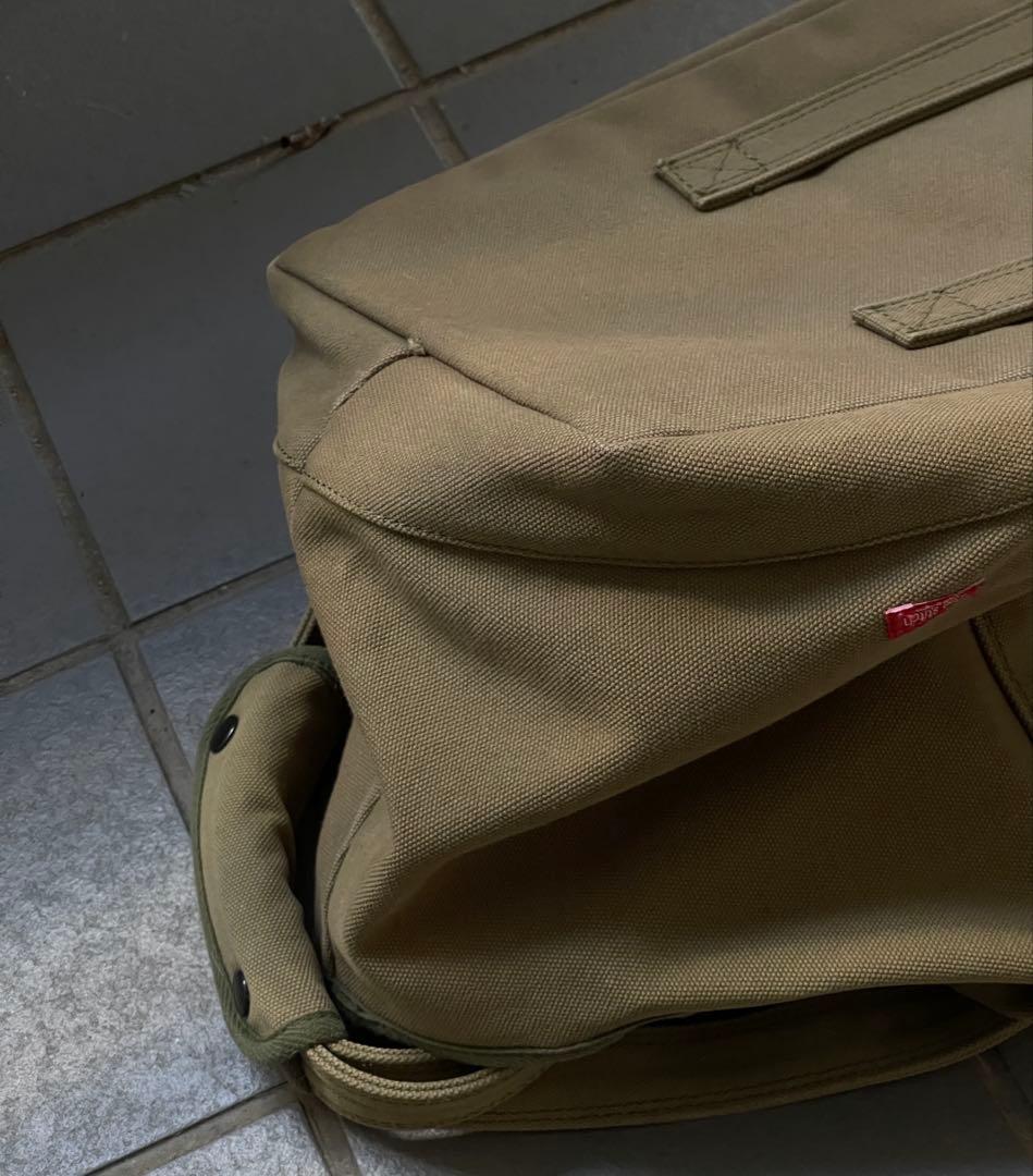 free stitch 人気のスクエアキャンバストートキャリー カーキー LL