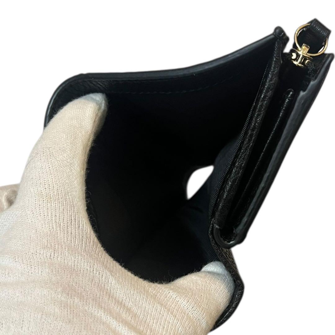 【極美品】GUCCI 2つ折り財布 GGエンブレム スモールウォレット ブラック