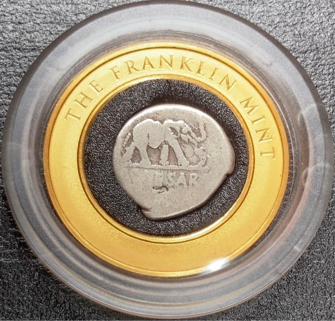 古代ローマ　ユリウスカエサル　象のデナリウス‼︎/ギリシャ　テトラドラクマ銀貨