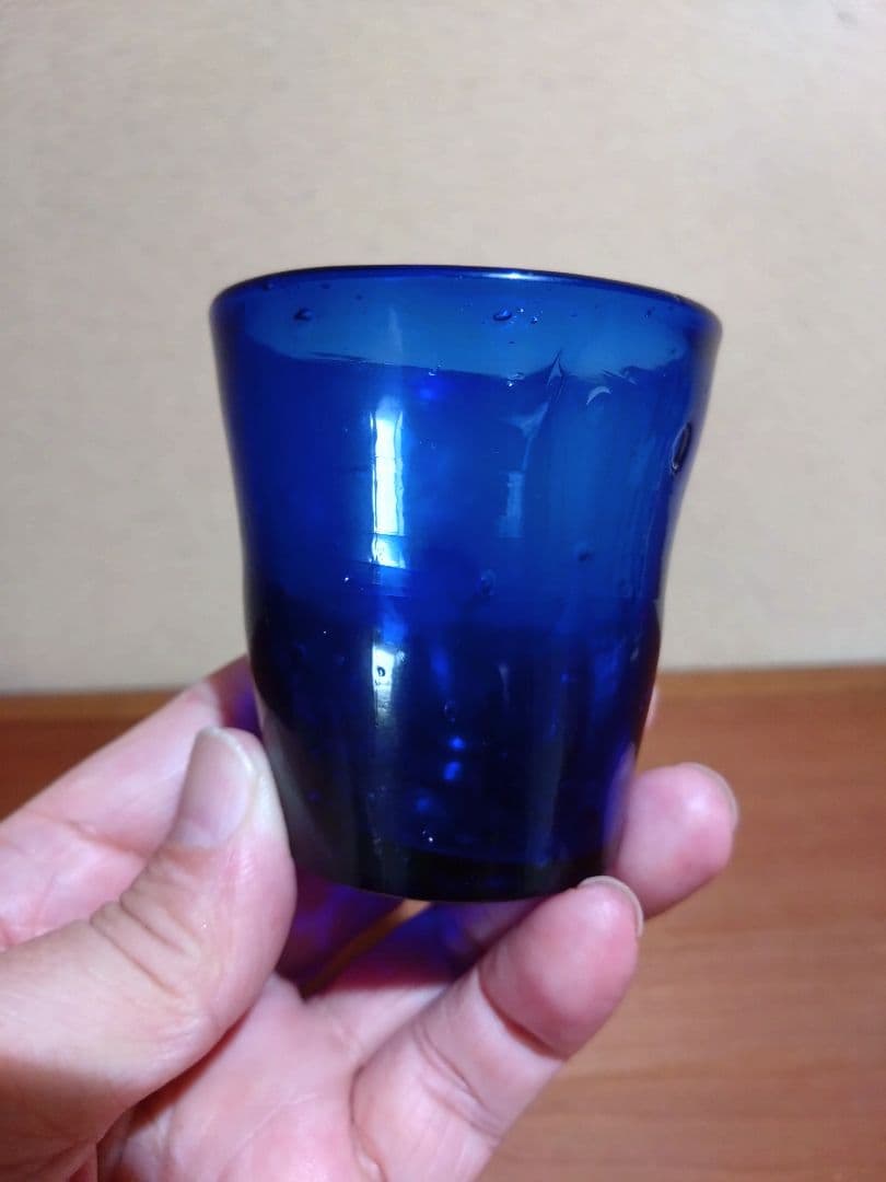 フランス    ブルー キャンドルグラス