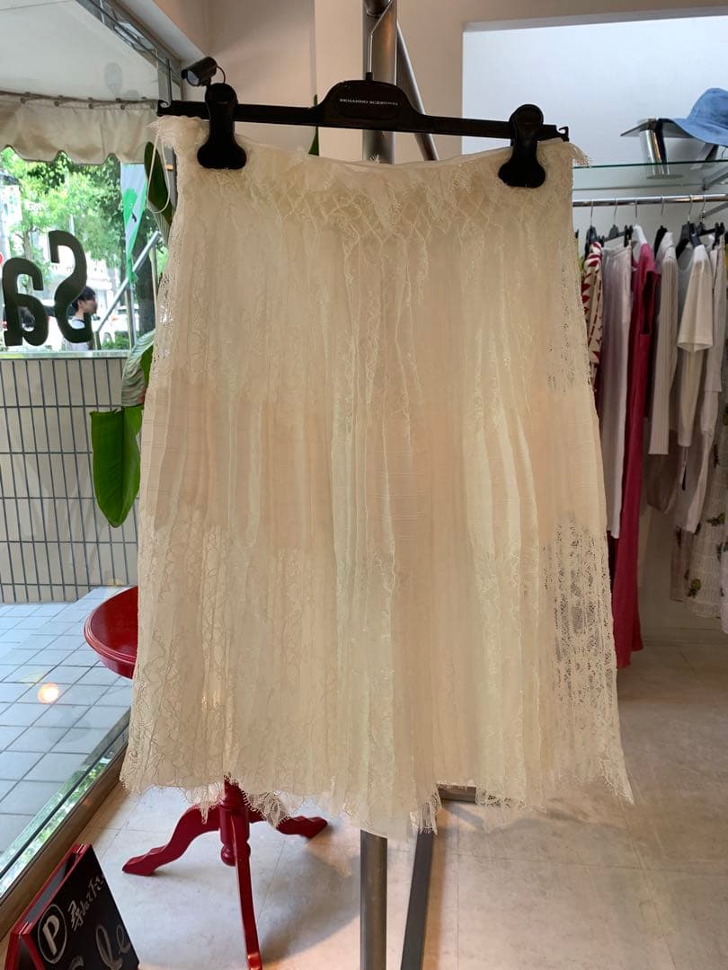 【正規品】ERMANNO SCERVINO ホワイト レース プリーツスカート